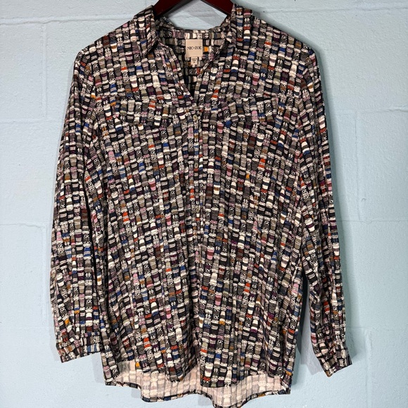 Nic + Zoe Coffee Cup Print Shirt - Picture 2 of 7